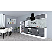 Respekta Premium Composición de cocina (Ancho: 310 cm, Con dispositivos eléctricos, Gris de alto brillo)