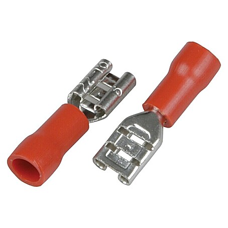 Cartrend Flachsteckhülsen (Breite: 4,8 mm, 20 Stk., Querschnitt: 0,25 mm² - 1,5 mm², Rot)