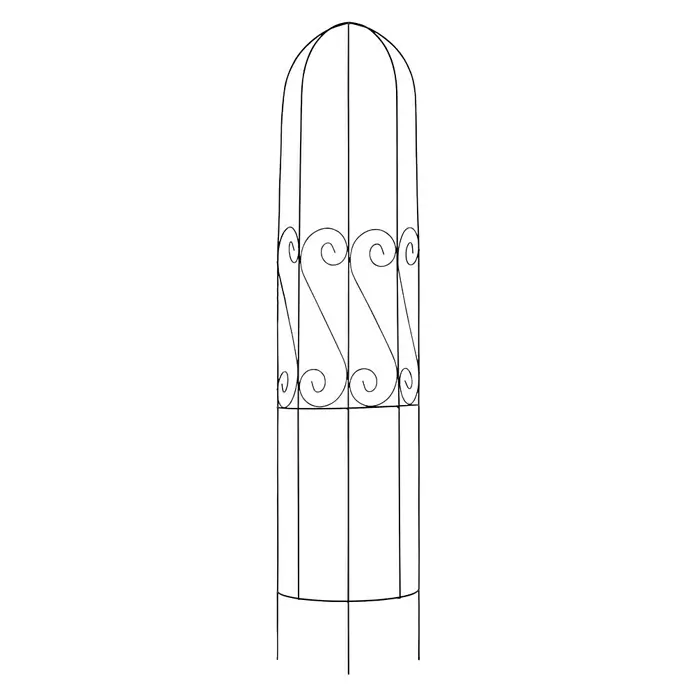 Gardol Halbrundspalier Kalabrien - 39 x 180 cm, Anthrazit - Produktabbildung eines schlanken, dekorativen Gartenobelisken aus schwarzem Metall, ideal als Rankhilfe für Pflanzen.