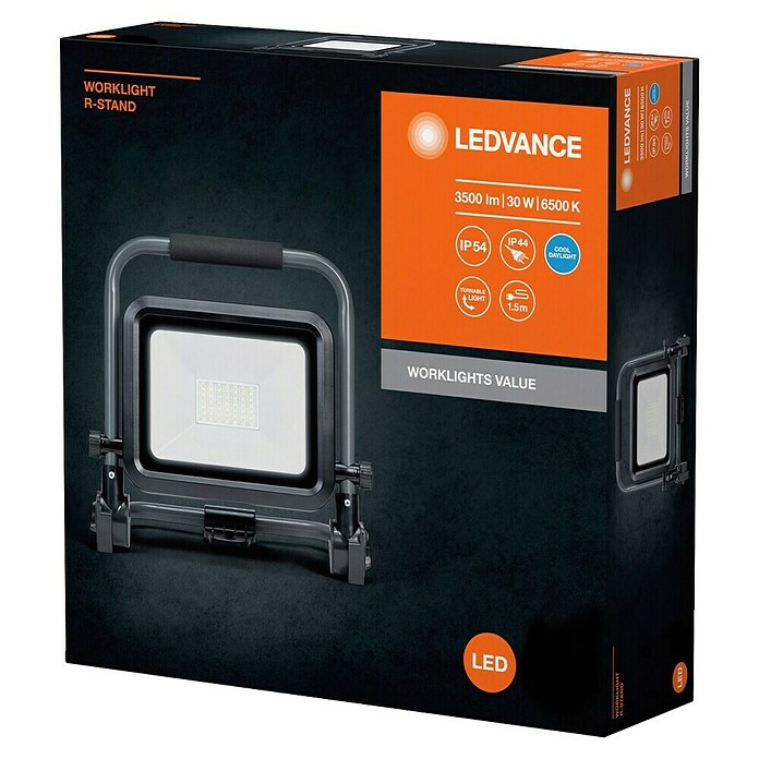 Osram LED-Baustrahler Worklights Value (3 000 lm, 6 500 K, 28,8 x 16,9 x 27,7 cm, IP54) | BAUHAUS