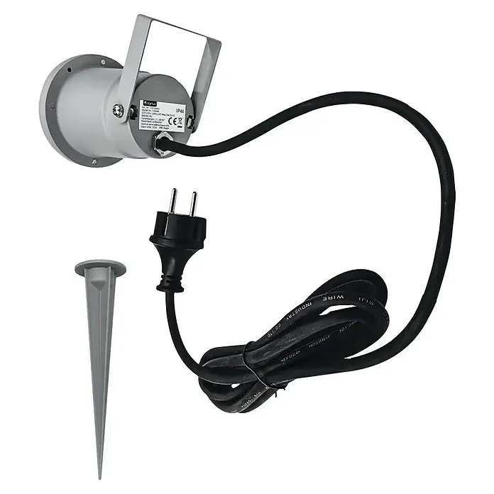 Starlux Splash LED-Gartenstrahler3,2 W, Silber, IP44, LED - Strahler mit Stecker und Erdspieß. Ideal für Garten, Hof & Weg, um Außenbereiche zu beleuchten und Akzente zu setzen.