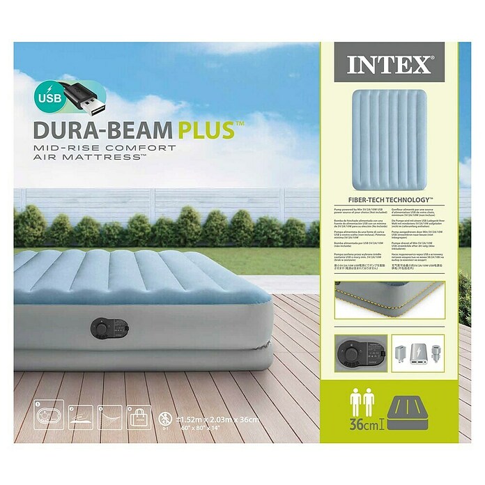 Napihljiva postelja Dura-Beam Comfort  (Do x Š x V: 203 cm x 152 cm x 36 mm, Varnostni ventil) | 8308 - Aufblasartikel | ICIC - Pools / Whirlpools Zubehör | ICI - Pools & Zubehör | IC - Freizeit im Garten | I - Stadtgarten | BAUHAUS