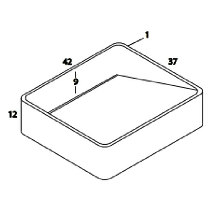 Lavabo de sobremesa Oslo (An x L: 42 x 37 cm, Blanco, Rectangular) | BAUHAUS