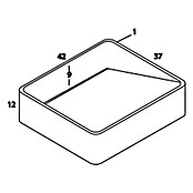 Lavabo de sobremesa Oslo (An x L: 42 x 37 cm, Blanco, Rectangular) | BAUHAUS