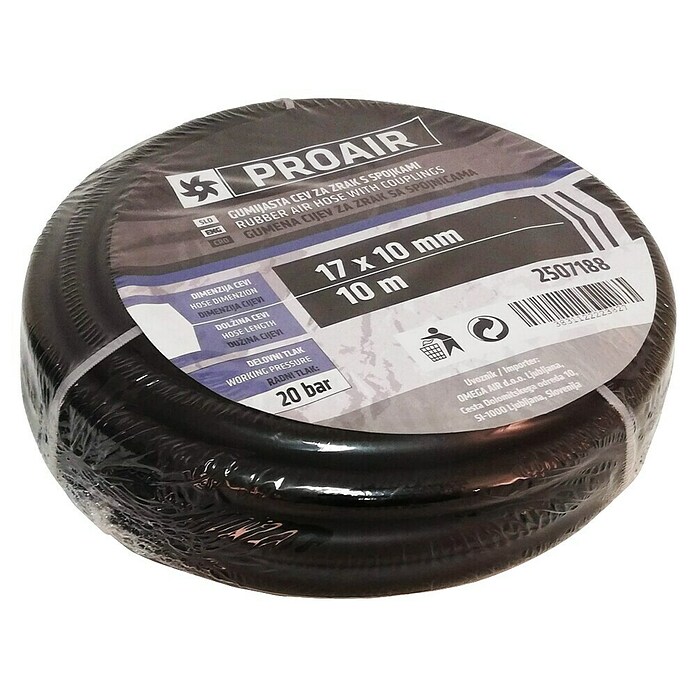 Proair Tlačno crijevo za kompresor  (Duljina: 10 m, Promjer crijeva: 10 mm) | BAUHAUS
