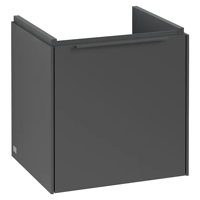 Villeroy & Boch Subway 3.0 Waschbeckenunterschrank - Graphite, Anzahl Türen: 1 Stk., Farbe Griff: Monochrom, B x T x H: 42,3 x 37,8 x 42,9 cm, DIN Anschlag: Rechts - Schlichtes, graues Badmöbel zur stilvollen Aufbewahrung. Moderner Unterschrank mit Griff für ein aufgeräumtes Badambiente.