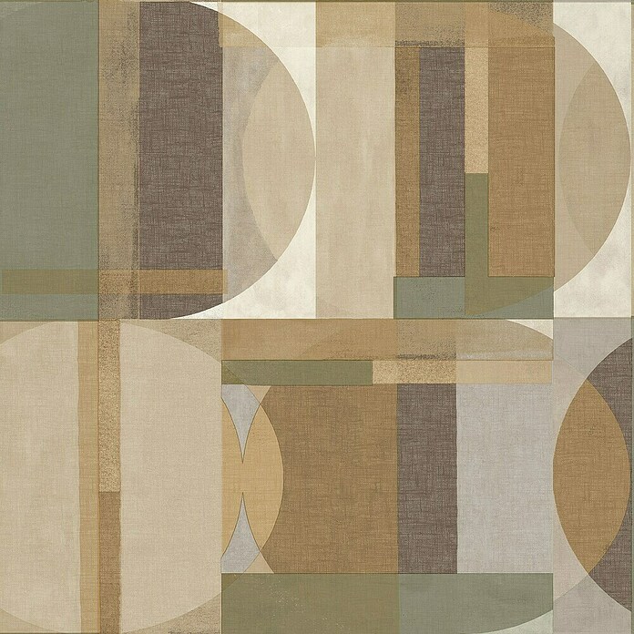 Vliesbehang Sojo Bruin/Groen (Bruin / Groen, 10 m x 53 cm) | BAUHAUS