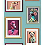 Vliesbehang Lijstes/Dieren Groen (Groen, Diermotief, 10 m x 53 cm) | BAUHAUS