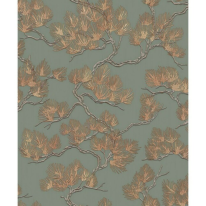 Vliesbehang Pinetree Green (Groen, 10 m x 53 cm) | BAUHAUS