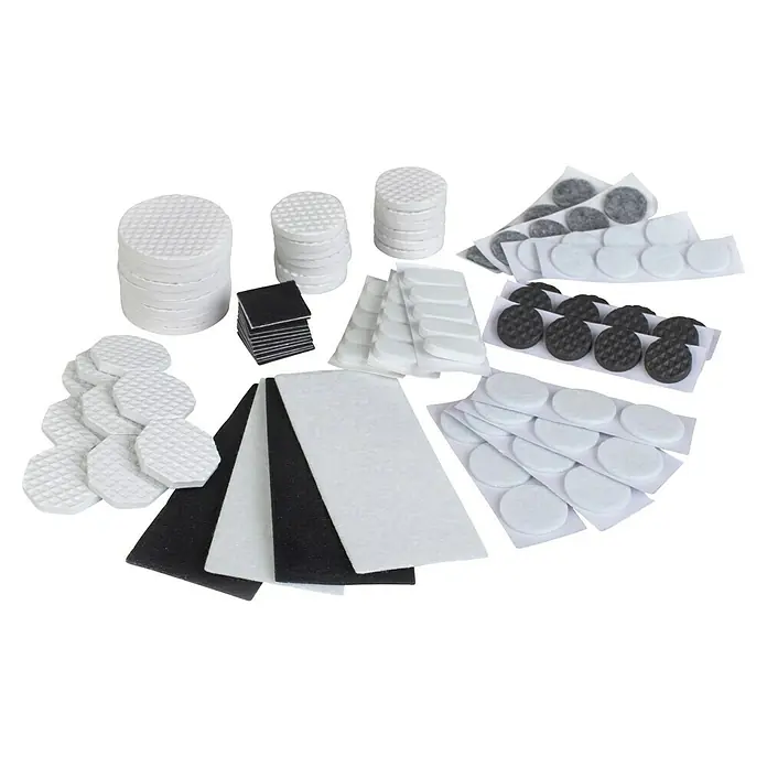 Walteco Möbelgleiter-Set - 272 -tlg. - Eine Sammlung von Möbelgleitern in verschiedenen Formen und Größen, darunter Filzgleiter und Gummipuffer, für den Schutz von Böden.