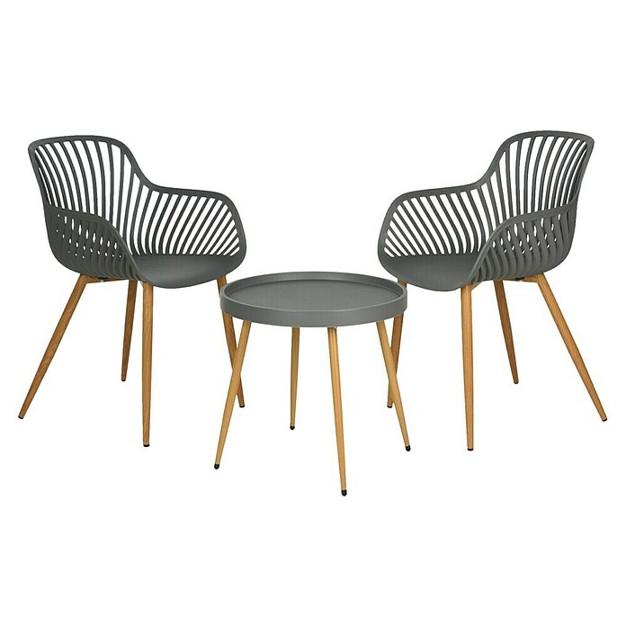 Tuinmeubelset Bistro (3 -delig, Polypropyleen, Grijs) | BAUHAUS