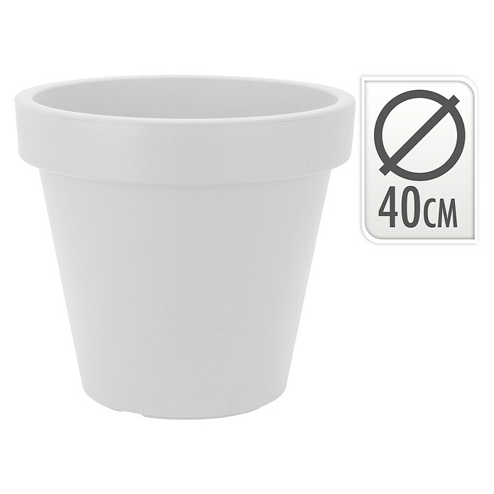 Bloempot (Ø x h: 40 x 35 cm, Wit) | BAUHAUS