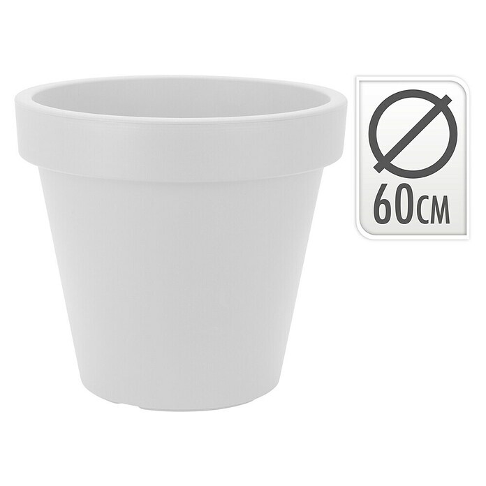 Bloempot (Ø x h: 60 x 52 cm, Wit) | BAUHAUS