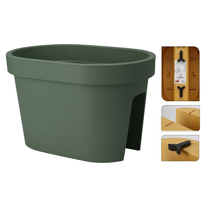 Balkonbak (Groen, l x b x h: 40 x 27 x 25 cm) | BAUHAUS