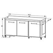 Cozze Outdoorküchen-Modul (Schwarz, B x T x H: 180 x 60 x 90 cm) | BAUHAUS
