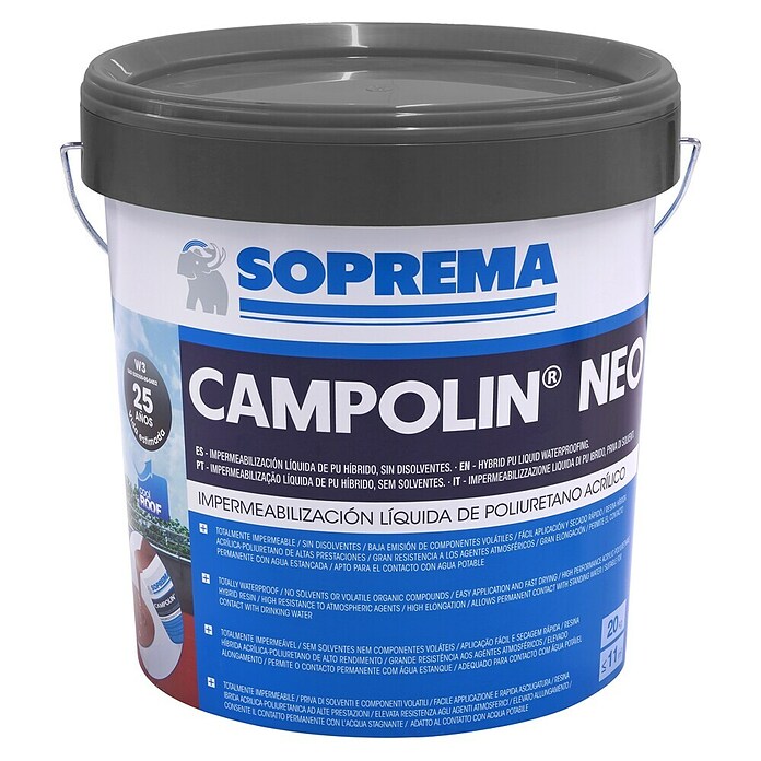 Soprema Impermeabilizante Campolin Neo (Gris, 20 kg) | BAUHAUS
