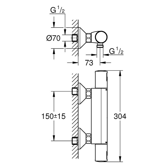 Grohe Start Brausethermostat Precision (Matt, Schwarz) | BAUHAUS