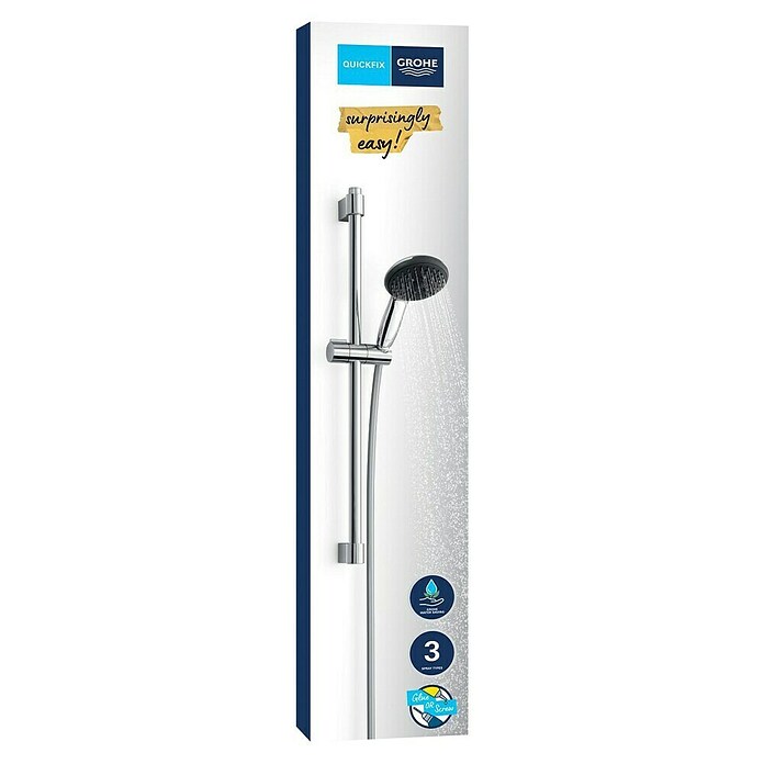 Grohe QuickFix Vitalio Start Conjunto de ducha (Distancia entre orificios: 47 cm - 62 cm, Cromo, Número de tipos de chorro: 3 ud.) | BAUHAUS