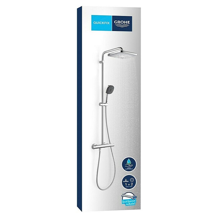 Grohe Vitalio Comfort Regendoucheset 250 (Gatafstand: 101,6 cm, Chroom) | BAUHAUS