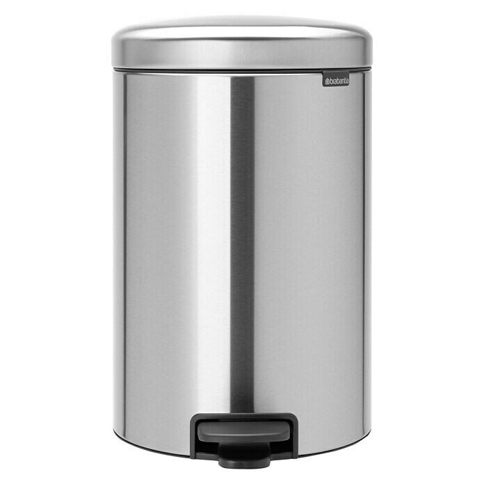 Brabantia Treteimer newIcon20 l, Edelstahl, Rund, Stahl Front View