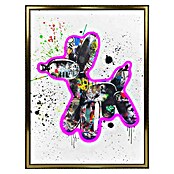 Reinders Leinwandbild Neon LED Art Street Dog (Street Dog, B x H: 50 x 70 cm, Goldener Rahmen) | BAUHAUS