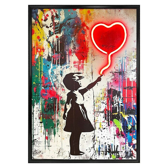 Reinders Leinwandbild (Ballon Girl, B x H: 70 x 100 cm, Schwarzer Rahmen) | BAUHAUS