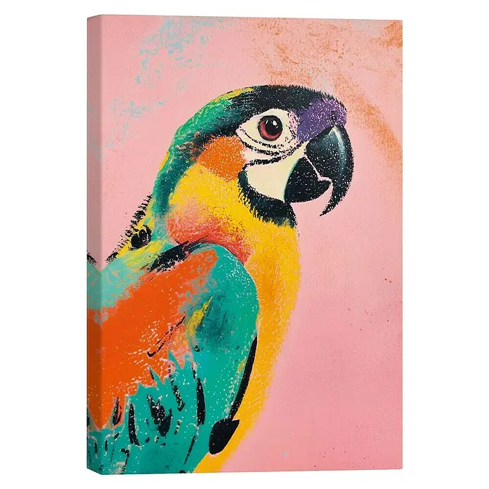 Reinders Leinwandbild Giclee on Canvas - Coloured Bird, B x H: 20 x 30 cm - Farbenfrohes Papageien-Wandbild auf Leinwand. Ein dekoratives Kunstwerk, das jedem Raum eine lebendige Note verleiht.