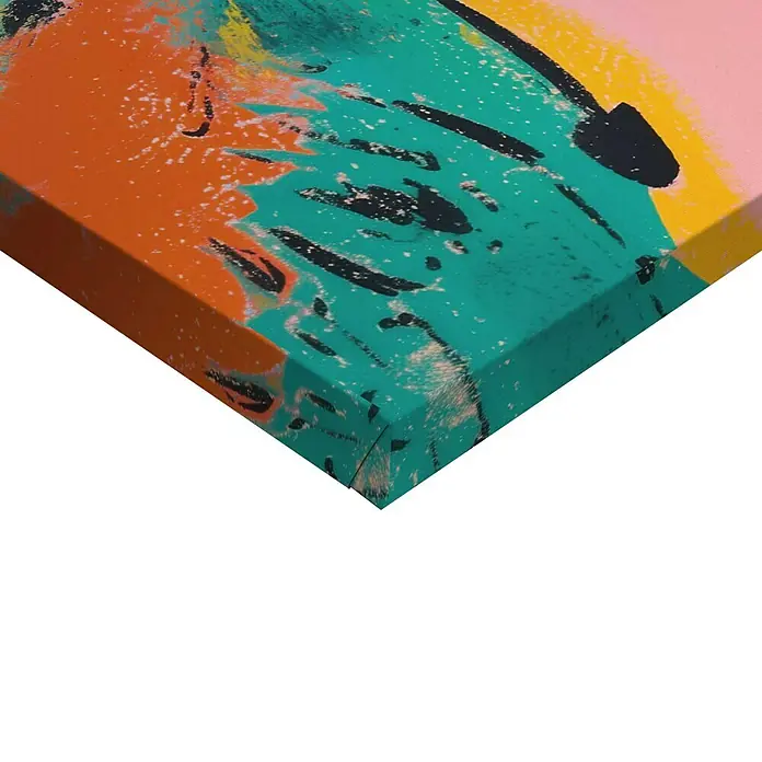Reinders Leinwandbild Giclee on Canvas - Coloured Bird, B x H: 20 x 30 cm - Nahaufnahme eines abstrakten Kunstwerks auf Leinwand mit lebendigen Farben und dynamischen Pinselstrichen.