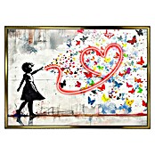 Reinders Leinwandbild (Butterfly Girl Heart, B x H: 70 x 100 cm, Goldener Rahmen) | BAUHAUS