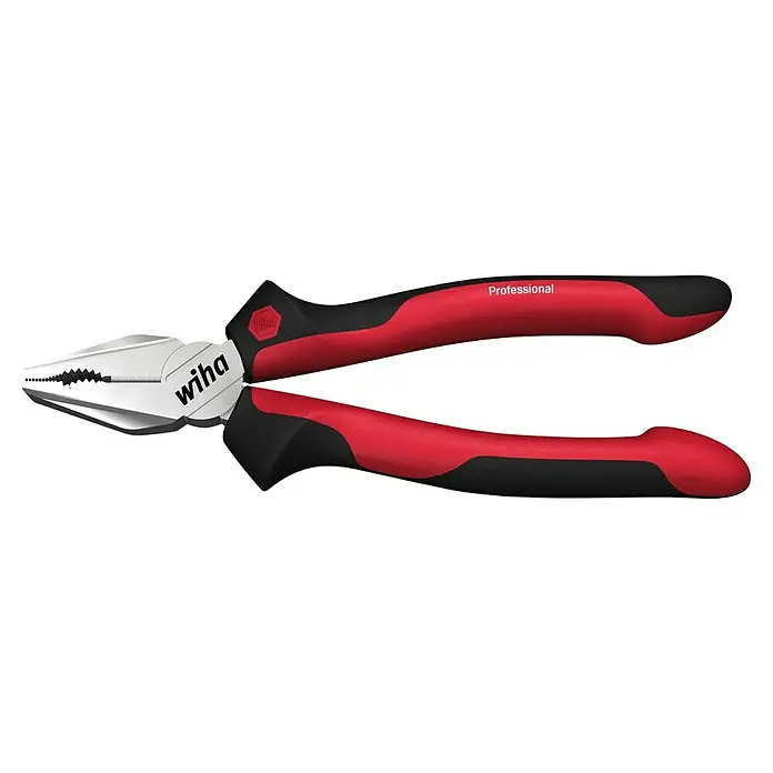 Wiha Kombizange - Länge: 18 cm - Wiha Professional Kombizange mit rot-schwarzem Griff für präzises Greifen, Halten, Schneiden und Biegen.