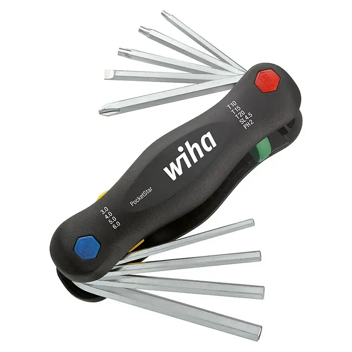 Wiha Stiftschlüsselsatz Multitool PocketStar - 9 -tlg. - Wiha PocketStar Sechskant- und Torx-Schlüssel-Set, kompakt und vielseitig für verschiedene Schraubarbeiten.