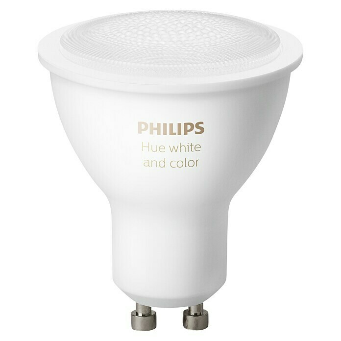 Philips Hue Bombilla LED (GU10, 5,7 W, RGBW, Intensidad regulable, 1 ud.)