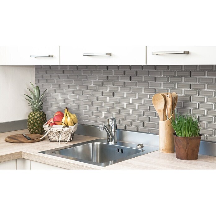 Mozaik pločica Brick Bond Diamond CBC 102  (30 x 30 cm, Sive boje, Sjaj) | BAUHAUS