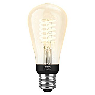 Philips Hue Lámpara LED Filamento blanco (7 W, Blanco cálido, ST64, Intensidad regulable)