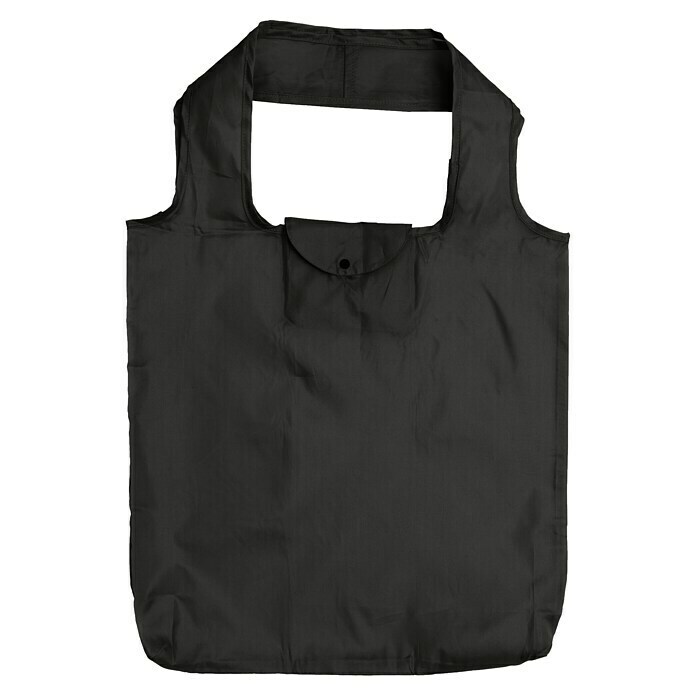 Einkaufstasche faltbarL x B: 60 x 40 cm, Polyester, Schwarz Front View