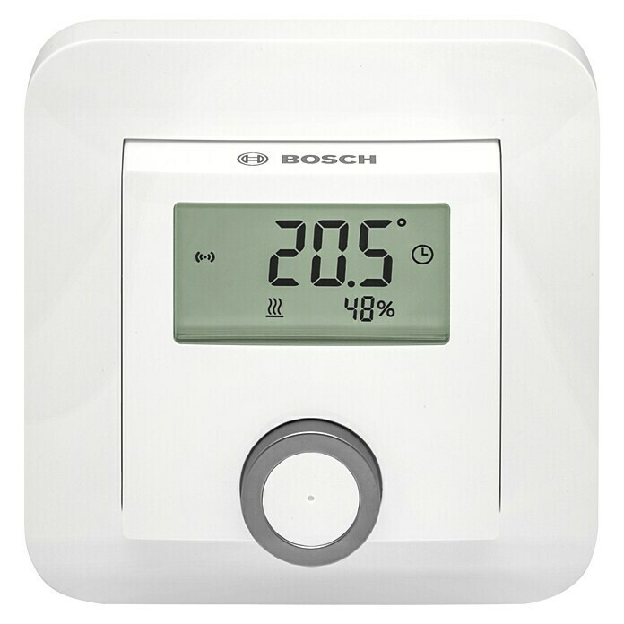 Bosch Smart Home Raumthermostat Fußbodenheizung24 V/50 Hz, Weiß, 8,6 x 8,6 x 5,4 cm Front View