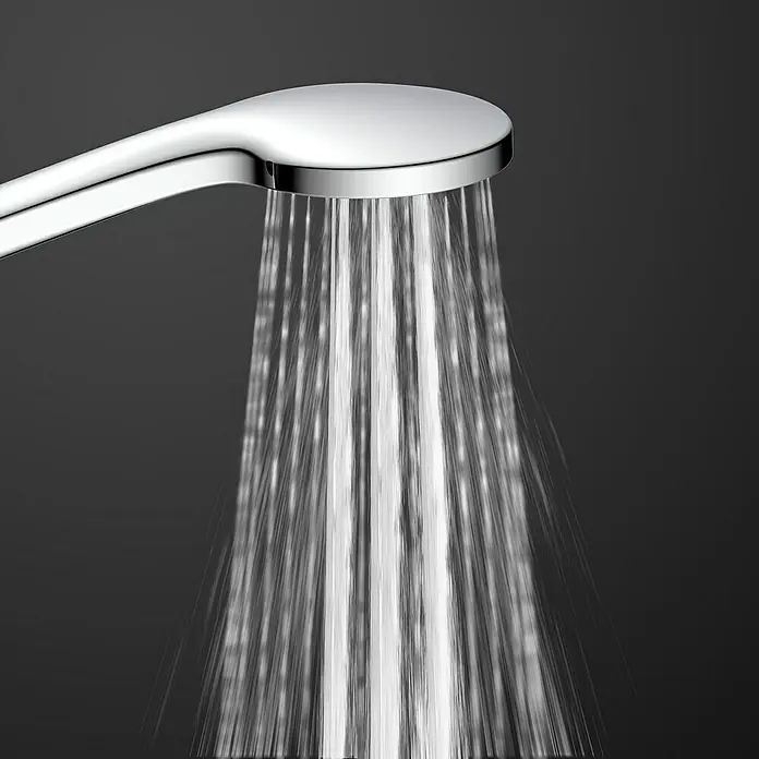 Camargue Handbrause - Anzahl Funktionen: 3 Stk., Chrom - Moderne Chrom-Dusche mit präzisem Wasserstrahl. Das schlichte Design fügt sich nahtlos in jedes Badezimmer ein. Optimale Entspannung unter der Dusche.
