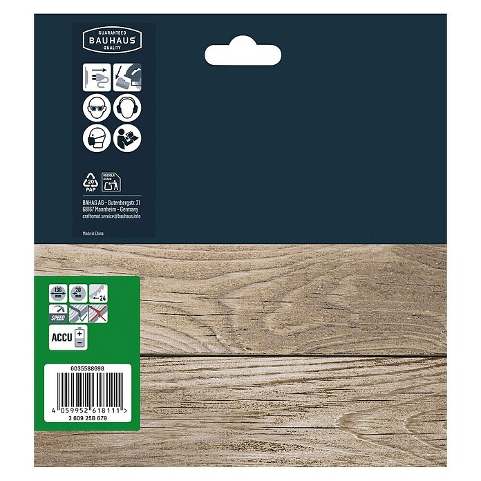 Craftomat Kreissägeblatt Accu Holz (136 mm, Bohrung: 20 mm, Anzahl Zähne: 24 Stk.) | BAUHAUS