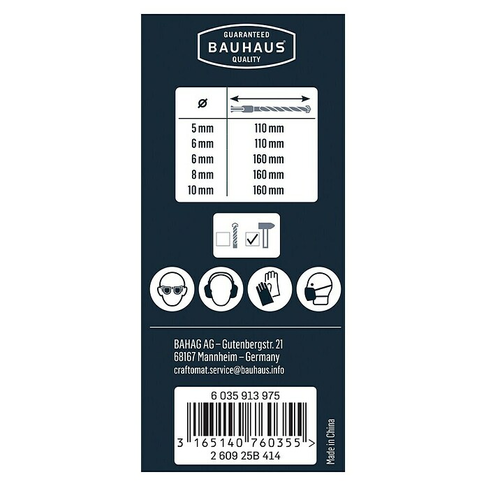 Craftomat SDS-Plus Betonbohrer-Set (5-tlg., 5 mm - 10 mm)