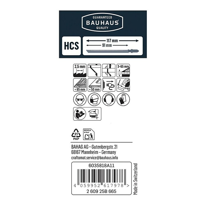 Craftomat Hoja de sierra de calar T 301 BCP (Vástago en T, 3 ud.) | BAUHAUS