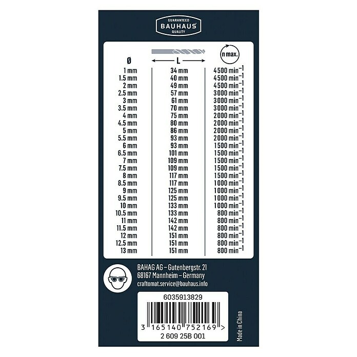 Craftomat Metallbohrer-Set HSS-R Gripbox (25-tlg., 1 mm - 13 mm, Norm: DIN 338)