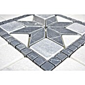 Antikmarmor (30,5 x 30,5 cm, Weiß/Schwarz/Grau, Matt)