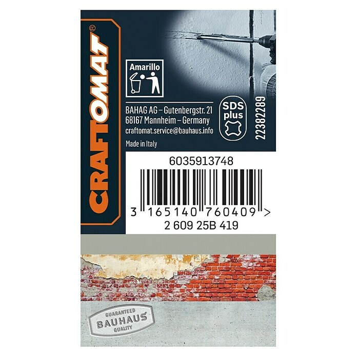 Craftomat SDS-Plus-Kanalmeißel (Länge: 250 mm, Breite: 22 mm)
