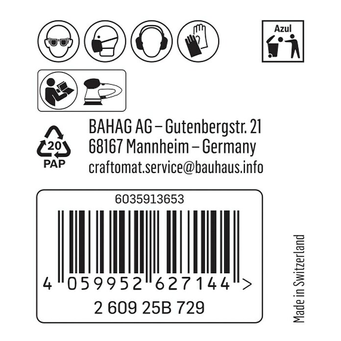 Craftomat Haftschleifscheiben C 1061 (Körnung: 40, Durchmesser: 125 mm, 1 Stk.) | BAUHAUS