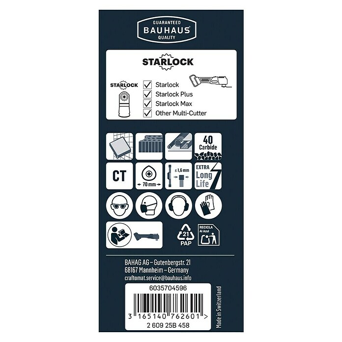 Craftomat Hartmetall-Segmentsägeblatt AVZ 70 RT (70 mm)