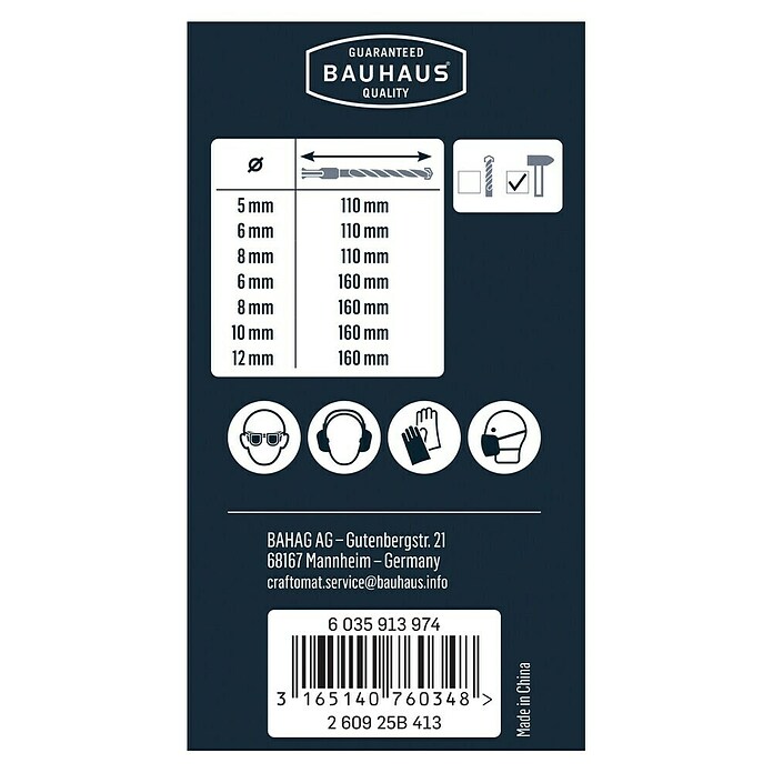 Craftomat SDS-Plus Betonbohrer-Set (7-tlg., 5 mm - 12 mm)