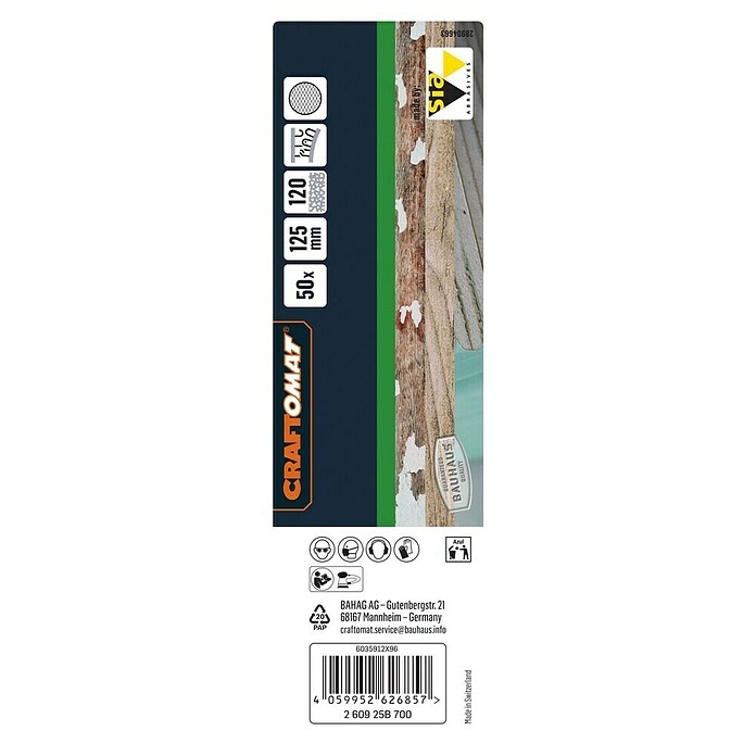 Craftomat Schleifnetz C 7009 (Durchmesser: 125 mm, Körnung: 120, 1 Stk.) | BAUHAUS
