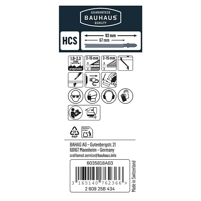 Craftomat Stichsägeblatt T 119 B (Weichholz/Spanplatte, 3-tlg., T-Schaft)