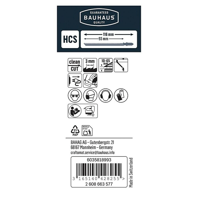 Craftomat Stichsägeblatt T 301 CD (Weichholz/Spanplatte, 2-tlg., T-Schaft)