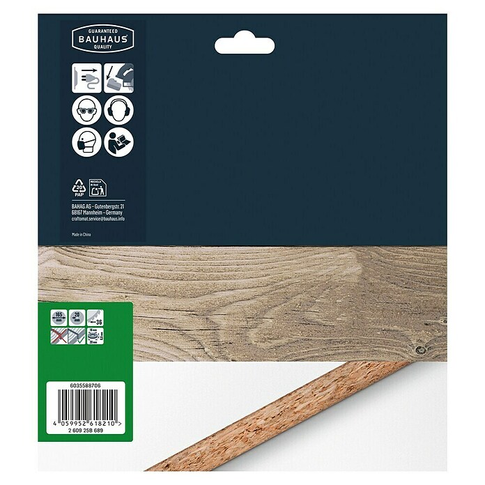 Craftomat Kreissägeblatt Holz (165 mm, Bohrung: 20 mm, Anzahl Zähne: 36 Stk.) | BAUHAUS
